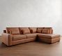 Big Sur Square Arm Deep Seat Leather Return Bumper Sectional (121&quot;&ndash;153&quot;)