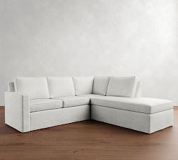 Cameron Square Arm Slipcovered 3-Piece Bumper Sectional (101&quot;)