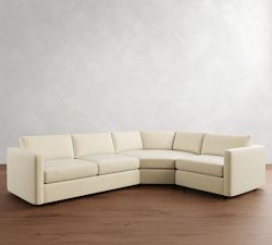 Carmel Slim Arm 3-Piece Wedge Sectional (120&quot;&ndash;126&quot;)