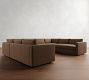 Carmel Slim Arm Leather U-Shaped Sectional (174&quot;&ndash;186&quot;)