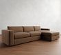 Carmel Wide Arm Leather Chaise Sectional (112&quot;&ndash;134&quot;)