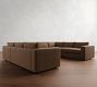 Carmel Wide Arm Leather U-Shaped Sectional (146&quot;)