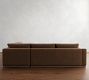 Carmel Wide Arm Leather Wood Base Return Bumper Sectional (113&quot;&ndash;125&quot;)