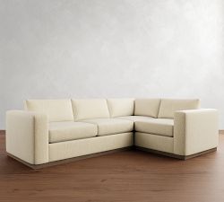 Carmel Wide Arm Wood Base 3-Piece Sectional (113&quot;)