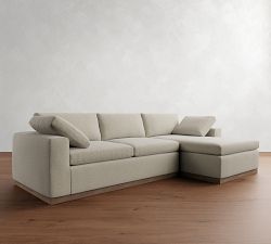 Dream Wide Arm Wood Base Chaise Sectional (120&quot;&ndash;130&quot;)