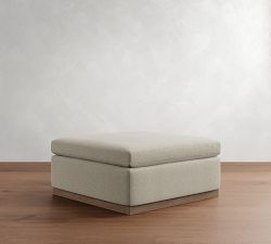 Dream Wide Arm Wood Base Sectional Ottoman