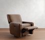 Irving Square Arm Leather Manual &amp; Power Swivel Glider Recliner