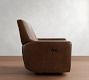 Irving Square Arm Leather Manual &amp; Power Swivel Glider Recliner
