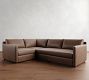 Pacifica Slim Arm Leather 3-Piece Sectional (106&quot;)