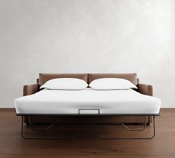 Pacifica Slim Arm Leather Sleeper Sofa (53&quot;&ndash;80&quot;)