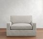 PB Comfort Square Arm Slipcovered Single Sleeper Sofa with Memory Foam Mattress (56&quot;)