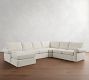 Pearce Roll Arm Slipcovered L-Shaped Wedge Chaise Sectional (147&quot;)