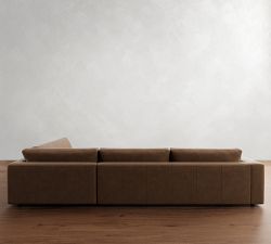 Carmel Lounge Leather Return Bumper Sectional (117&quot;&ndash;129&quot;)