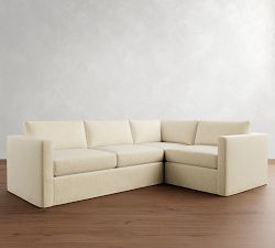 Carmel Slim Arm Slipcovered 3-Piece Sectional (110&quot;)