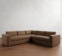 Carmel Wide Arm Leather 3-Piece L-Shaped Sectional (113&quot;)