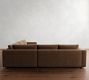 Carmel Wide Arm Leather 3-Piece L-Shaped Wedge Sectional (122&quot;)