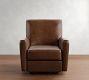 Irving Square Arm Leather Manual &amp; Power Swivel Glider Recliner