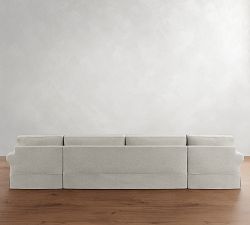 PB Comfort Roll Arm Slipcovered Double Chaise Sectional (135&quot;&ndash;170&quot;)