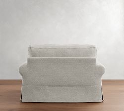 PB Comfort Roll Arm Slipcovered Twin Sleeper Sofa with Memory Foam Mattress (64&quot;)