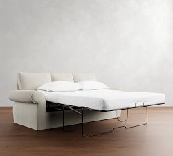 Pearce Roll Arm Slipcovered Sleeper Sofa with Memory Foam Mattress (89&quot;)