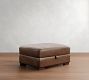 Turner Leather Storage Ottoman with Nailheads