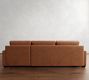 Big Sur Square Arm Deep Seat Leather Chaise Sectional (115&quot;&ndash;157&quot;)