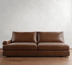 Build Your Own Canyon Roll Arm Leather Sectional