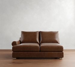 Build Your Own Canyon Roll Arm Leather Sectional