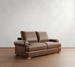 Canyon Roll Arm Leather Sofa (77&quot;&ndash;102&quot;)