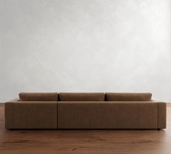Carmel Lounge Leather Chaise Sectional (112&quot;&ndash;134&quot;)