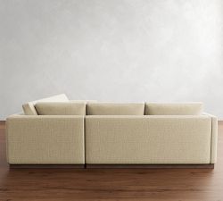 Carmel Slim Arm Wood Base 3-Piece L-Shaped Sectional (110&quot;)