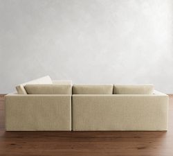Carmel Wide Arm Slipcovered 3-Piece L-Shaped Wedge Sectional (123&quot;&ndash;129&quot;)