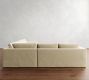 Carmel Wide Arm Slipcovered 3-Piece L-Shaped Wedge Sectional (123&quot;&ndash;129&quot;)