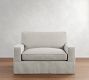 PB Comfort Square Arm Slipcovered Single Sleeper Sofa with Memory Foam Mattress (56&quot;)