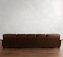 Turner Square Arm Leather Double Chaise Sectional (136&quot;&ndash;169&quot;)