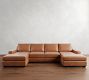 Big Sur Square Arm Leather Double Chaise Sectional (145&quot;&ndash;197)