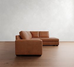 Big Sur Square Arm Leather Return Bumper Sectional (115&quot;&ndash;147&quot;)