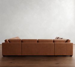 Big Sur Square Arm Leather U-Shaped Sectional (147&quot;&ndash;179)