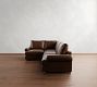 Canyon Roll Arm Leather 3-Piece Sectional (122&quot;)