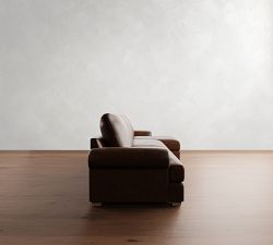 Canyon Roll Arm Leather Chaise Sectional (123&quot;&ndash;169&quot;)