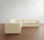 Carmel Slim Arm Slipcovered 3-Piece L-Shaped Wedge Sectional (120&quot;&ndash;127&quot;)