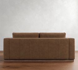Carmel Wide Arm Leather Wood Base Sleeper Sofa (86&quot;)