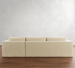 Carmel Wide Arm Slipcovered Chaise Sectional (113&quot;&ndash;135&quot;)