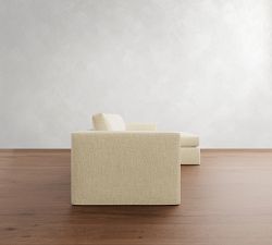 Carmel Wide Arm Slipcovered Chaise Sectional (113&quot;&ndash;135&quot;)