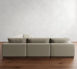 Dream Wide Arm Wood Base Modular L-Shaped Sectional (129&quot;)