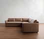 Pacifica Slim Arm Leather 3-Piece L-Shaped Sectional (106&quot;)