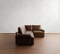 Canyon Roll Arm Leather 3-Piece Sectional (122&quot;)