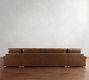 Canyon Roll Arm Leather Double Chaise Sectional (157&quot;&ndash;212&quot;)