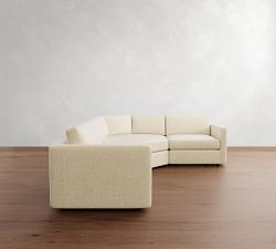 Carmel Slim Arm 3-Piece Wedge Sectional (120&quot;&ndash;126&quot;)