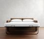 Carmel Slim Arm Leather Wood Base Sleeper Sofa (80&quot;)